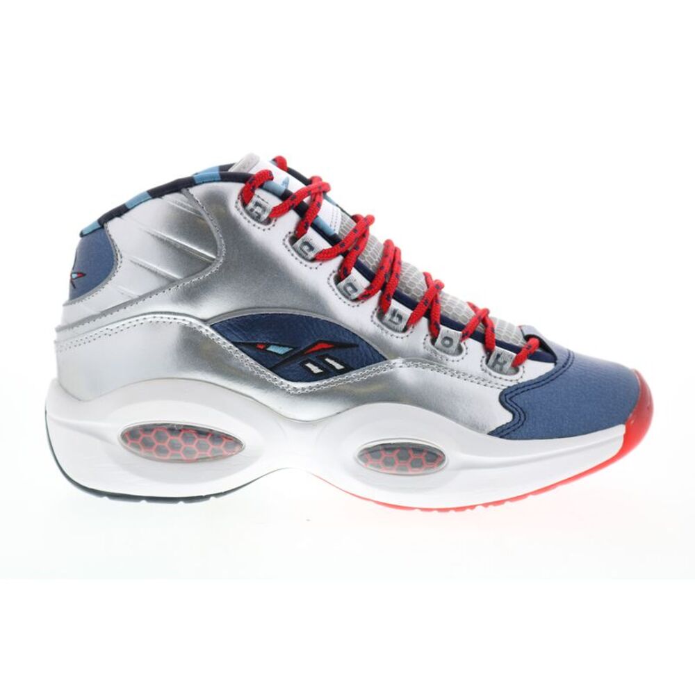 Reebok Mens Question Mid Silver Shoes (NWT)